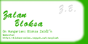 zalan bloksa business card